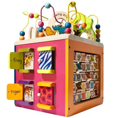 kids wooden activity cube