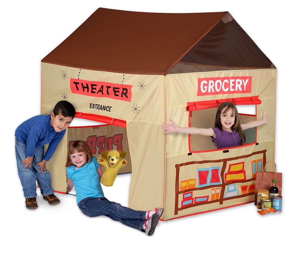 Pacific Play Tents Kids Grocery Store and Puppet Theater House Tent Playhouse
