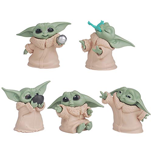 5-Pack Baby Yoda Gifts 2.2-Inch Baby Yoda Doll Baby Yoda Toys for Kids Baby Yoda Action Figure Child Yoda Toy Baby Yoda Figurine Bebe Yoda for Boys