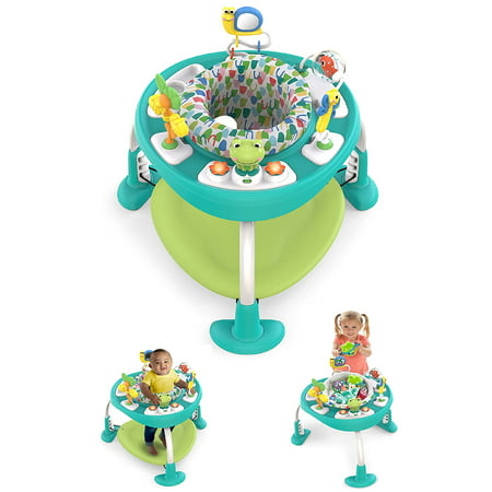 Bright Starts Bounce Bounce Baby 2-in-1 Activity Center Jumper & Table - Playful Pond (Green) 6 Months+