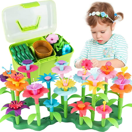 Toys for Girls 3-6 Years Flower Garden Building Toys Educational Activity STEM Toys Gifts for Girls age 3 4 5 6(130 PCS)