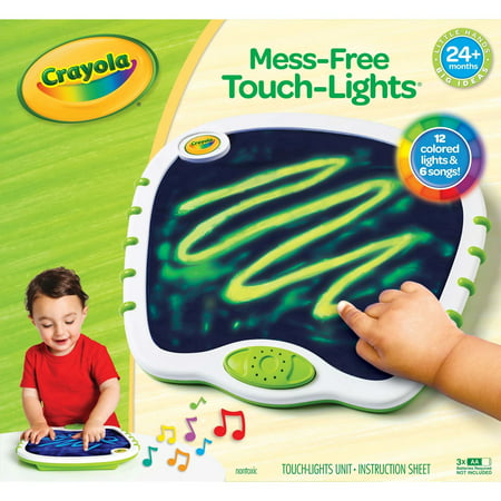 Crayola My First Touch Lights Art Kit Musical Doodle Board Light Up Toy School Supplies Holiday Gifts for Girls & Boys