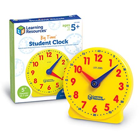 Learning Resources Big Time Student Clock Teaching & Demonstration Clock Develops Time and Early Math Skills Clock for Learning 12 Hour Ages 5+
