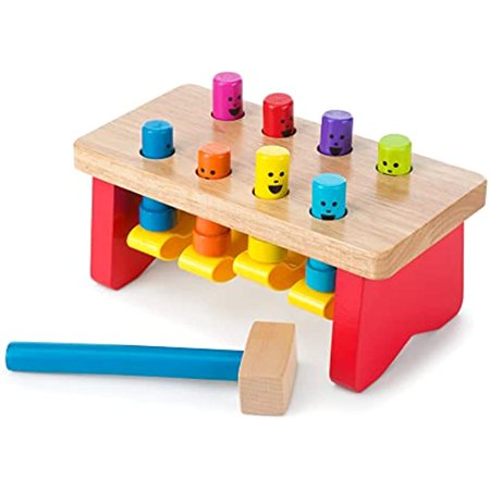 Melissa & Doug Deluxe Pounding Bench Wooden Toy With Mallet