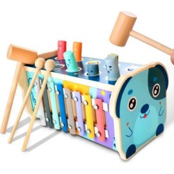 Woodmam Wooden Hammering Pounding Toy, Baby Early Development Toy, Size 10.04 H x 5.71 W x 6.1 D in | Wayfair TOY-MMM239-CF