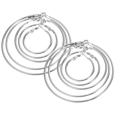 5 Pairs Round Loop Earrings Fashion Ear Hoops Minimalist Earrings Women Ear Jewelry