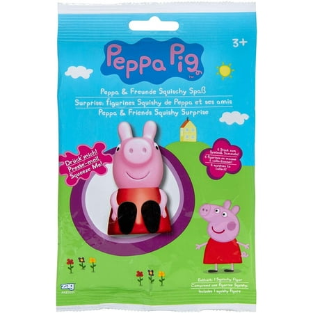 PEPPA PIG SQUISHY FIGURE MYSTERY PACK - Peppa and Friends Squishy Surprise - 1 (One) Random Figure - Collect all 6
