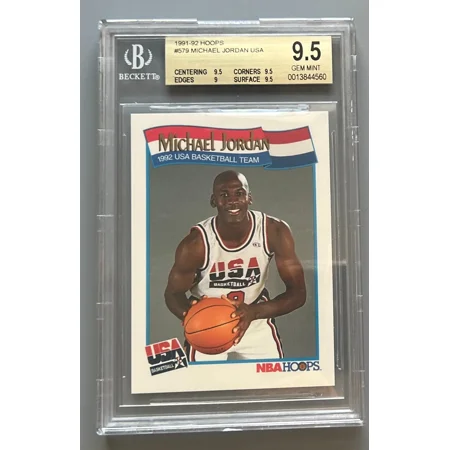1991 Michael Jordan Hoops BGS 9.5 Gem Mint USA Basketball #579