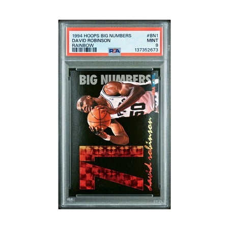 David Robinson 1994 NBA Hoops Big Numbers #BN1 Rainbow PSA 9 Mint