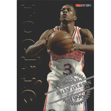 SkyBox NBA Hoops Allen Iverson Embossed Rookie Card 1996-97