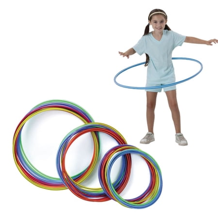 S&S Worldwide Candy Striped Activity Hoops. Great for Hula Hooping as Toss Targets and More. Hoops are About 31 in Diameter with a 0.050 Wall Thickness. Includes 12 Hoops 2 Each in 6 Colors.