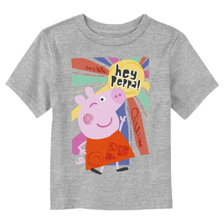 Toddler s Peppa Pig Hey Peppa Wink Portrait Graphic Tee Athletic Heather 3T