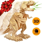 Trex Dinosaur 3D Puzzle Walking Wooden Robot Toy – Sound Activated